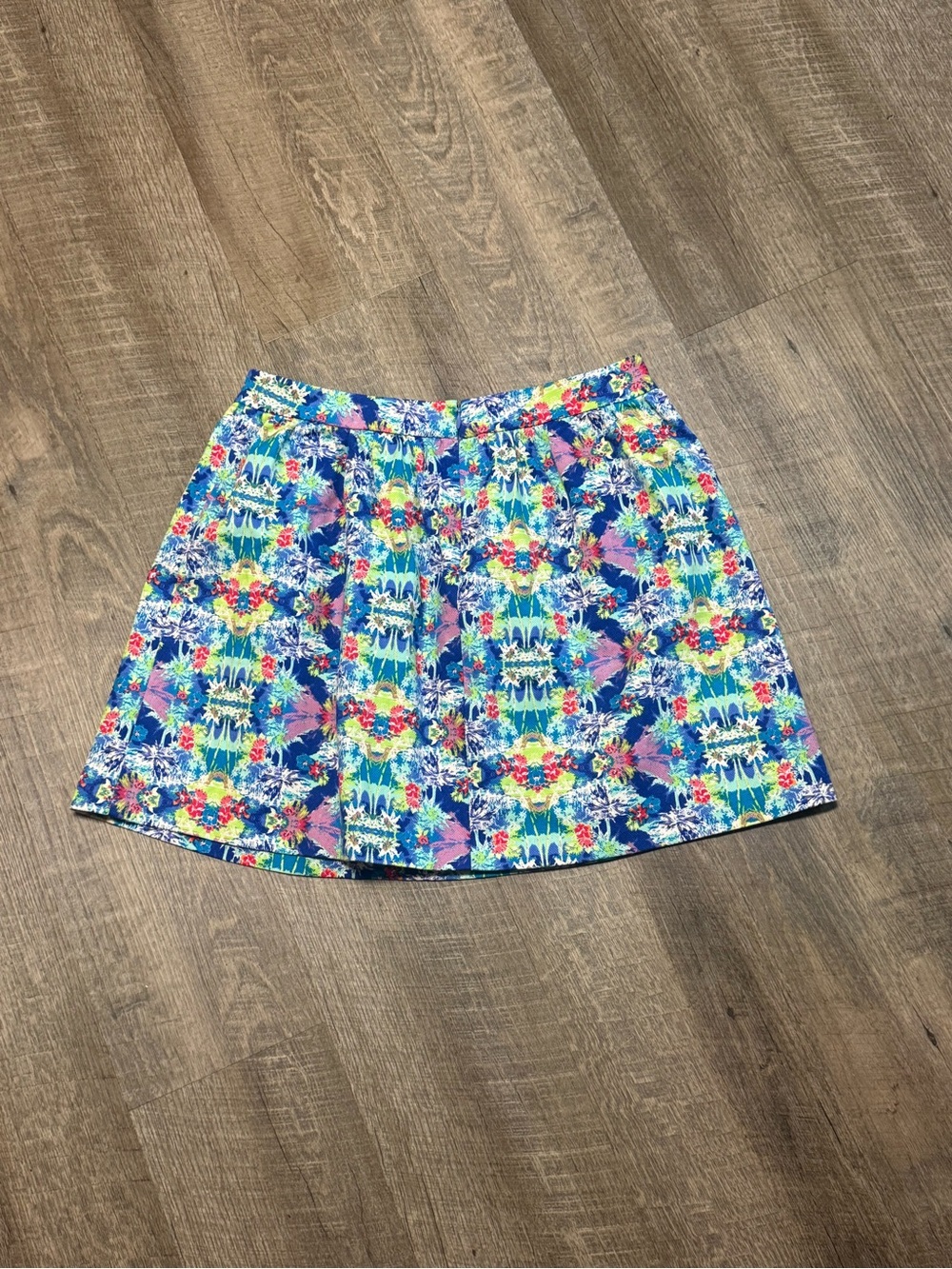 Victoria’s Secret Bright Floral Blue A-Line Skirt B2